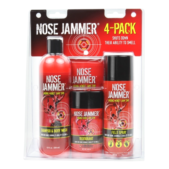Nose Jammer 4-Pack (Deodorant, Wipes, Shampoo, Spray)