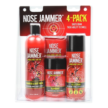 Nose Jammer 4-Pack (Deodorant, Wipes, Shampoo, Spray)